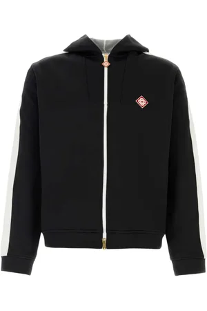 Casablanca Sweatshirts & Hoodies, Herr, S, Nylon, Svart nylonblandad sweatshirt