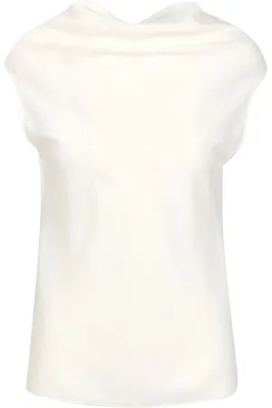 Serafini Topp, Dam, S, Ivory Crèpe Draperad Krage Klänning