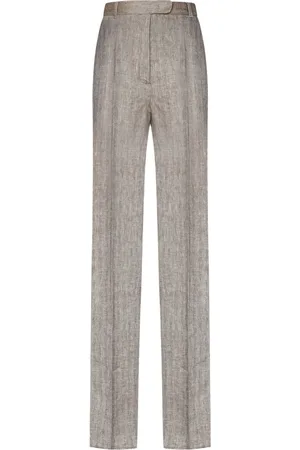 Max Mara Byxor, Dam, M, Linne, Högmidjade Linnebyxor