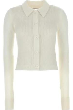 Cecilie Bahnsen Stickade tröjor & koftor, Dam, M, Vit Mohair Bland Jaki Kofta