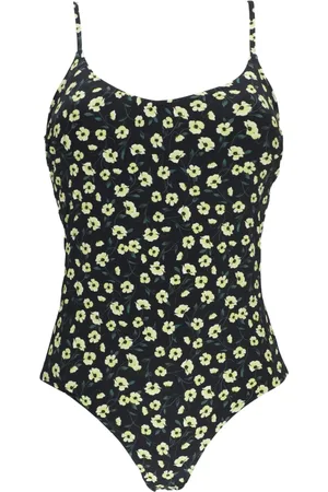 FISICO Badkläder, Dam, S, Svart Blommig Monokini Baddräkt