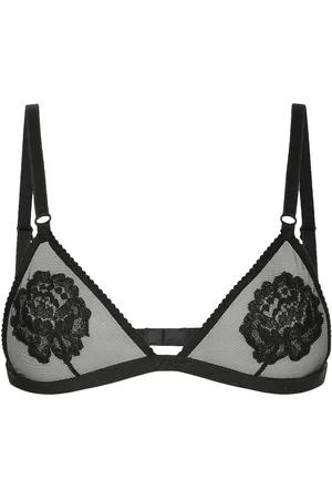 Dolce & Gabbana Underkläder, Dam, XS, Läder, Svart blommigt underkläder