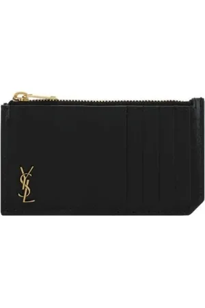 Saint Laurent Accessoarer, Herr, ONE Size, Korthållare med dragkedja och logoplakett