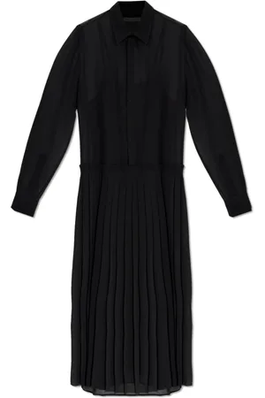 Ami Klänning, Dam, XS, Polyester, Klänning med veckad finish