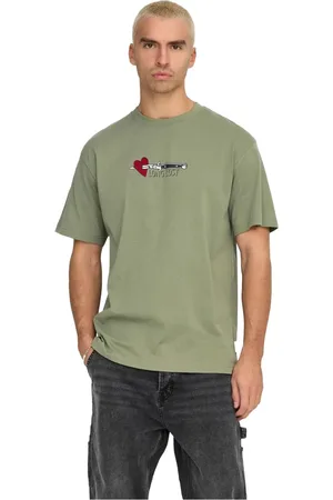Only & Sons Topp, Herr, L, Bomull, Avslappnad kortärmad T-shirt