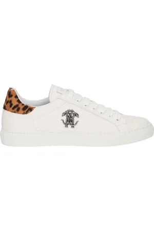 Roberto Cavalli Skor, Herr, 44 EU, Läder, Sneakers med Jaguar Skin Insats