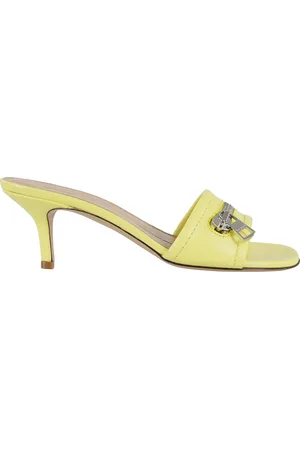 J.W.Anderson Skor, Dam, 37 EU, Läder, Gul Biker Häl Sandal