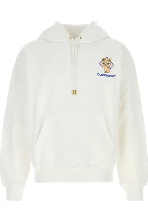 Casablanca Sweatshirts & Hoodies, Herr, L, Bomull, Vit Bomullssweatshirt
