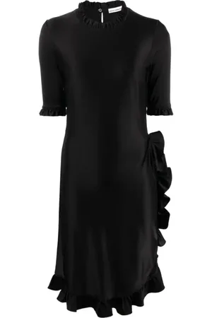 Paco rabanne Klänning, Dam, XS, Elegant Svart Asymmetrisk Miniklänning