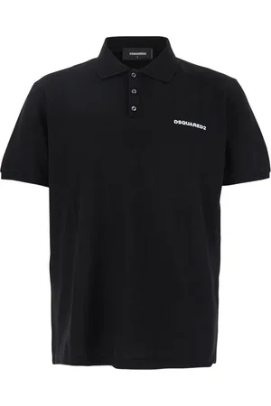 Dsquared2 Topp, Herr, M, Bomull, Svart Polotröja Logotyp Bokstäver