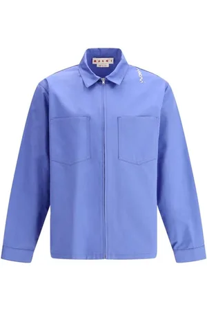 Marni Skjorta, Herr, M, Denim, Denim Dragkedja Skjorta Modern Design