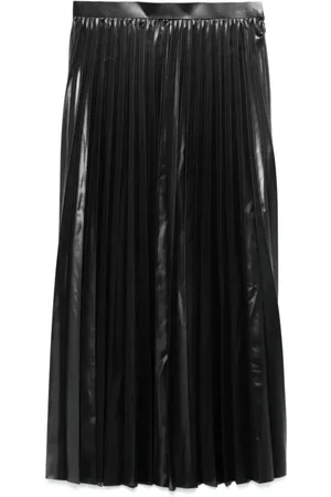 JUNYA WATANABE Kjol, Dam, M, Svart Veckad Kjol med Blank Finish