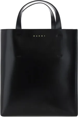 Marni Väska, Dam, ONE Size, Bomull, Monogram Print Kalvskinn Handväska med Axelrem