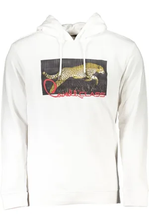 Roberto Cavalli Sweatshirts & Hoodies, Herr, XL, Bomull, Vit Bomull Herrtröja