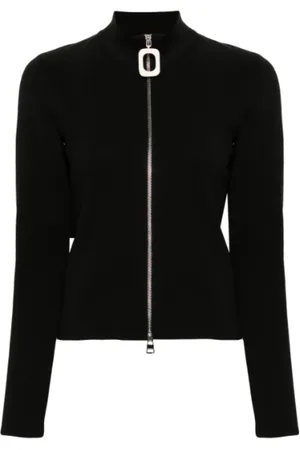 J.W.Anderson Stickade tröjor & koftor, Dam, M, Svart Zip-Up Kofta