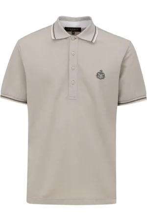 CANALI Topp, Herr, L, Bomull, Grå kortärmad polotröja