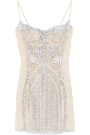 The Attico Klänning, Dam, S, Polyester, Silver Mini Dress
