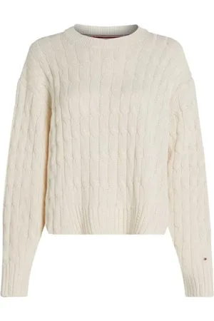 Tommy Hilfiger Stickade tröjor & koftor, Herr, XL, Mjuk Kabelstickad Tröja