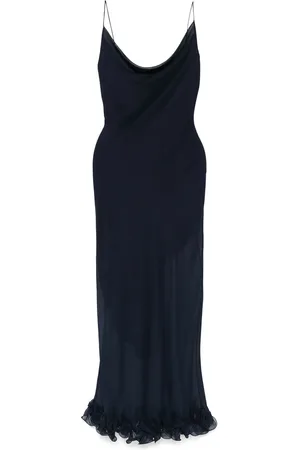 ROTATE Klänning, Dam, L, Navy Cowl Neck Klänning