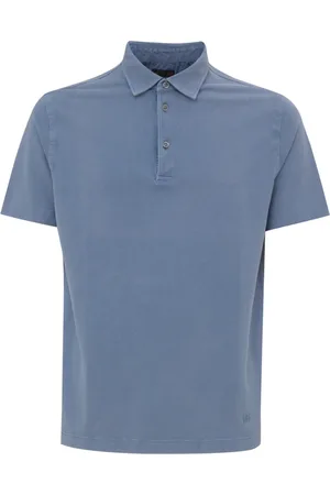 corneliani Topp, Herr, L, Bomull, Polo Skjorta Kort Ärm Himmelblå