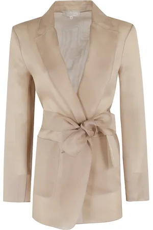 ANTONELLI Jacka, Dam, S, Organza, Nocciola Organza Blazer med Revers