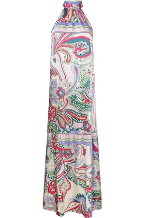 Liu Jo Klänning, Dam, S, Polyester, Multifärgad lång klänning med scarftryck