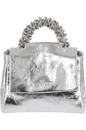 Orciani Väska, Dam, ONE Size, Läder, Silver Metall Mini Väska med Kedja