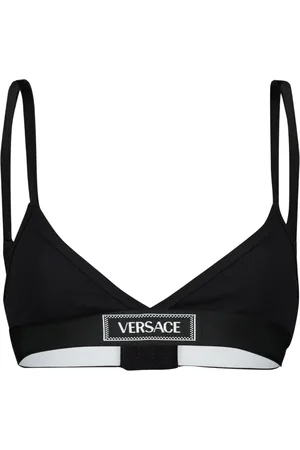 VERSACE Topp, Dam, M, Bomull, Vintage Logo Svart Bh 90-talet Stil