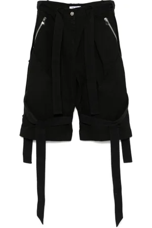 The Attico Shorts, Dam, S, Bomull, Svarta Shorts med Metaldetaljer