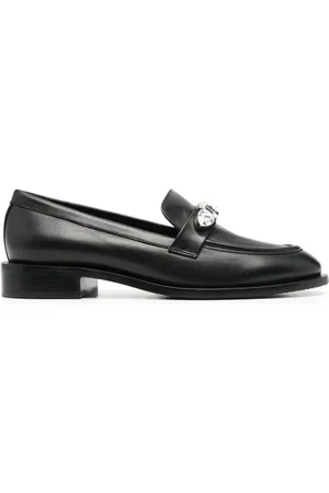 Stuart Weitzman Skor, Dam, 39 EU, Läder, Elegant Svart Pendant Loafer