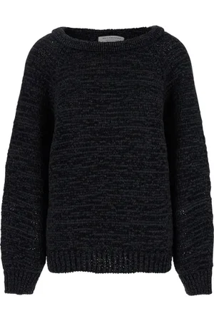 Serafini Stickade tröjor & koftor, Dam, S, Polyester, Svart Stickad Tröja Långärmad