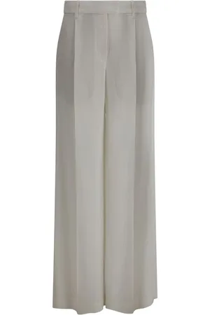 Brunello Cucinelli Byxor, Dam, M, Elegant Wide Leg Byxor