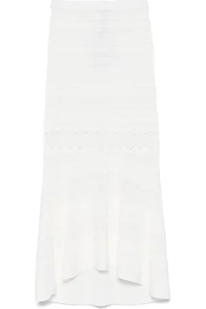 Twin-Set Kjol, Dam, XS, Vita Pointelle Trim Kjolar