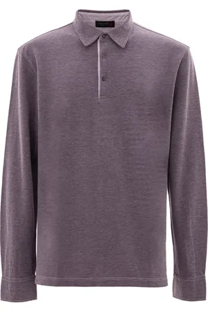 corneliani Topp, Herr, L, Bomull, Indigo Långärmad Polotröja