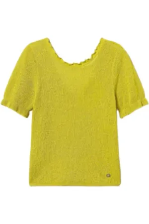 Twin-Set Stickade tröjor & koftor, Dam, S, Bomull, Blommig Jacquardstickad Reversibel T-shirt