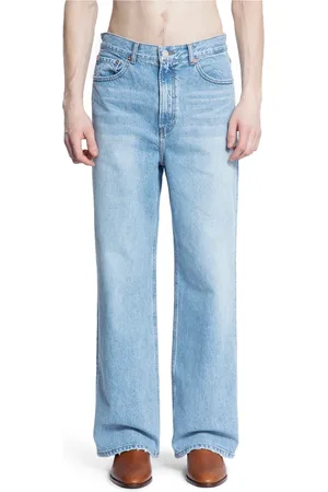 Recto Jeans, Herr, M, Läder, Avslappnade Baggy Jeans Ljusblå