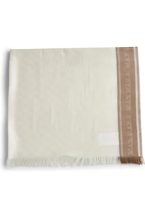 Max Mara Accessoarer, Dam, ONE Size, Lyxig Jacquard Halsduk med Fransade Kanter