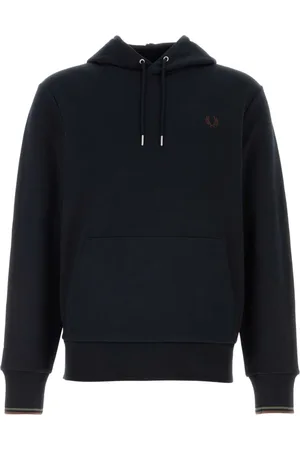 Fred Perry Sweatshirts & Hoodies, Herr, L, Bomull, Mörkblå Bomullsweatshirt