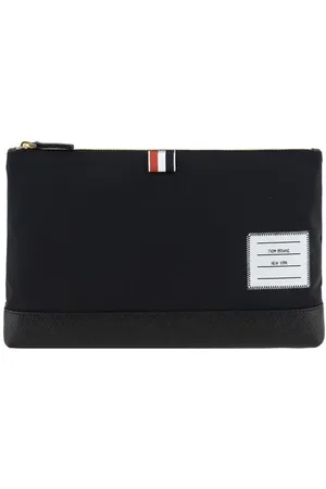 Thom Browne Väska, Herr, ONE Size, Läder, Ikoniskt Logotyp Pouch Väska