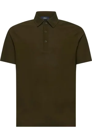 HERNO Topp, Herr, M, Bomull, Grön Polo Skjorta med Metalllogo
