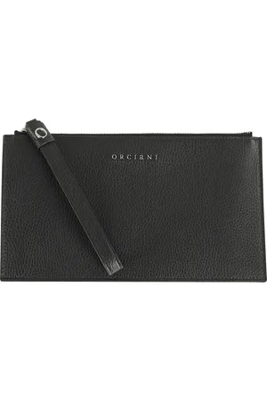 Orciani Väska, Herr, ONE Size, Läder, Svart Hammrad Läder Clutch Plånbok