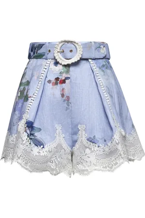ZIMMERMANN Shorts, Dam, M, Shorts med bälte och blommig spets