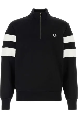 Fred Perry Sweatshirts & Hoodies, Herr, S, Bomull, Svart Bomullssweatshirt