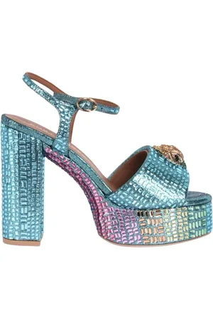 Kurt Geiger Skor, Dam, 38 EU, Mocka, Regnbåge Swirl Mocka Örn Detalj Plattform Sandaler
