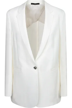Paul Smith Jacka, Dam, 2Xs, Linne, Vit Linnejacka Elegant Lättviktsstil