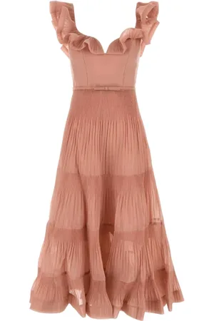 ZIMMERMANN Klänning, Dam, L, Polyester, Stilren Mörkrosa Polyester Klänning