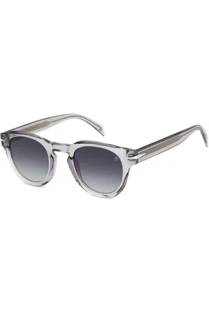 DB EYEWEAR BY DAVID BECKHAM Accessoarer, Herr, 49 MM, Platta Grå Solglasögon med Grå Skugga