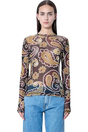 J.W.Anderson Topp, Dam, L, Bomull, Tryckt Mesh Crewneck Topp
