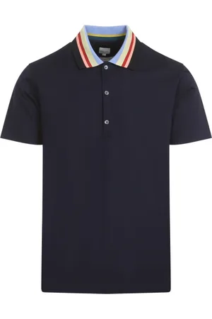 Paul Smith Topp, Herr, L, Bomull, Randig Krage Pikétröja
