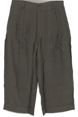 ZIGGY CHEN Shorts, Herr, M, Mörkgrå Byxor Med Knappar Och Bälte